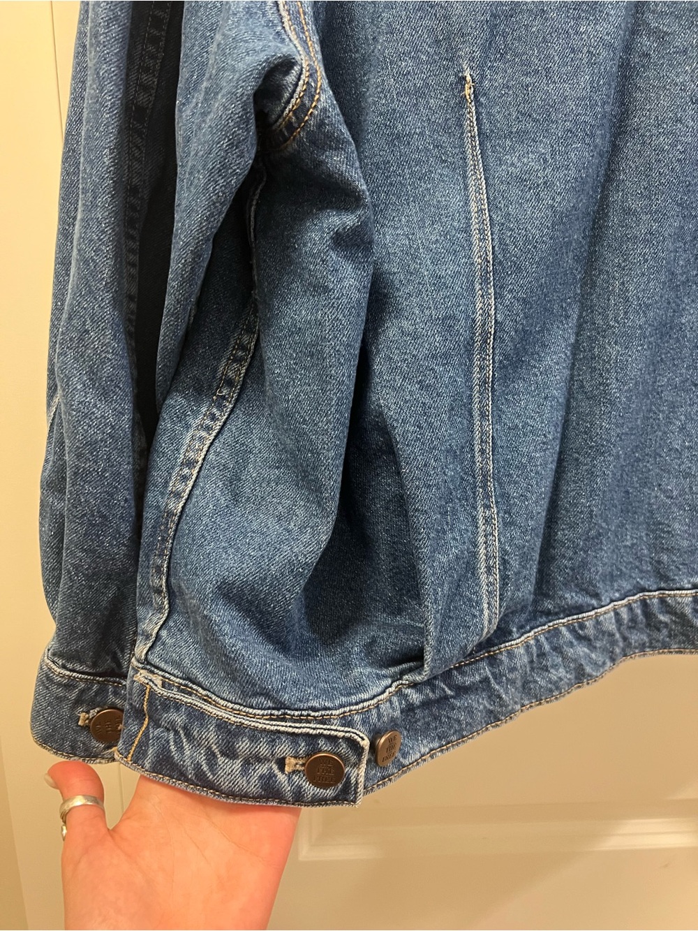 We The Free Dark Blue Oversized Denim Jacket - Picture 7 of 8